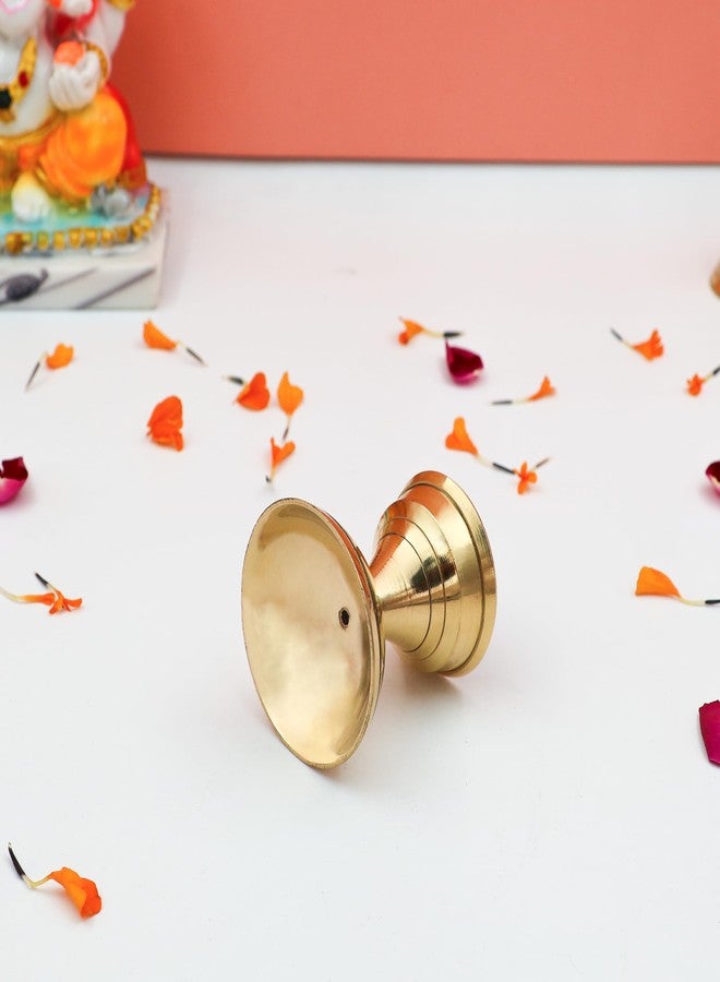 DOKCHAN Pure Brass Havy Pyali Diya with Stand/ Oil Lamp use for Pooja and Temple decore/ Home use Pyali Stand Pack of 1 - Image 3